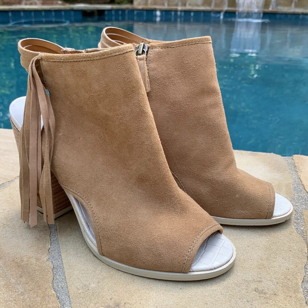 Aldo Lennoxville Suede Block Heel Booties Sz 7.5 - Picture 7 of 14
